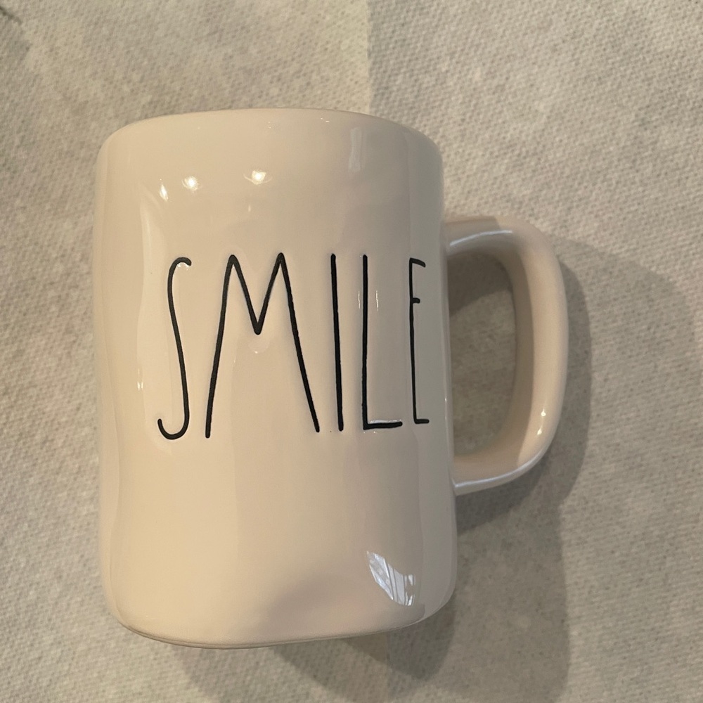 Rae Dunn SMILE Cream Ceramic Mug
